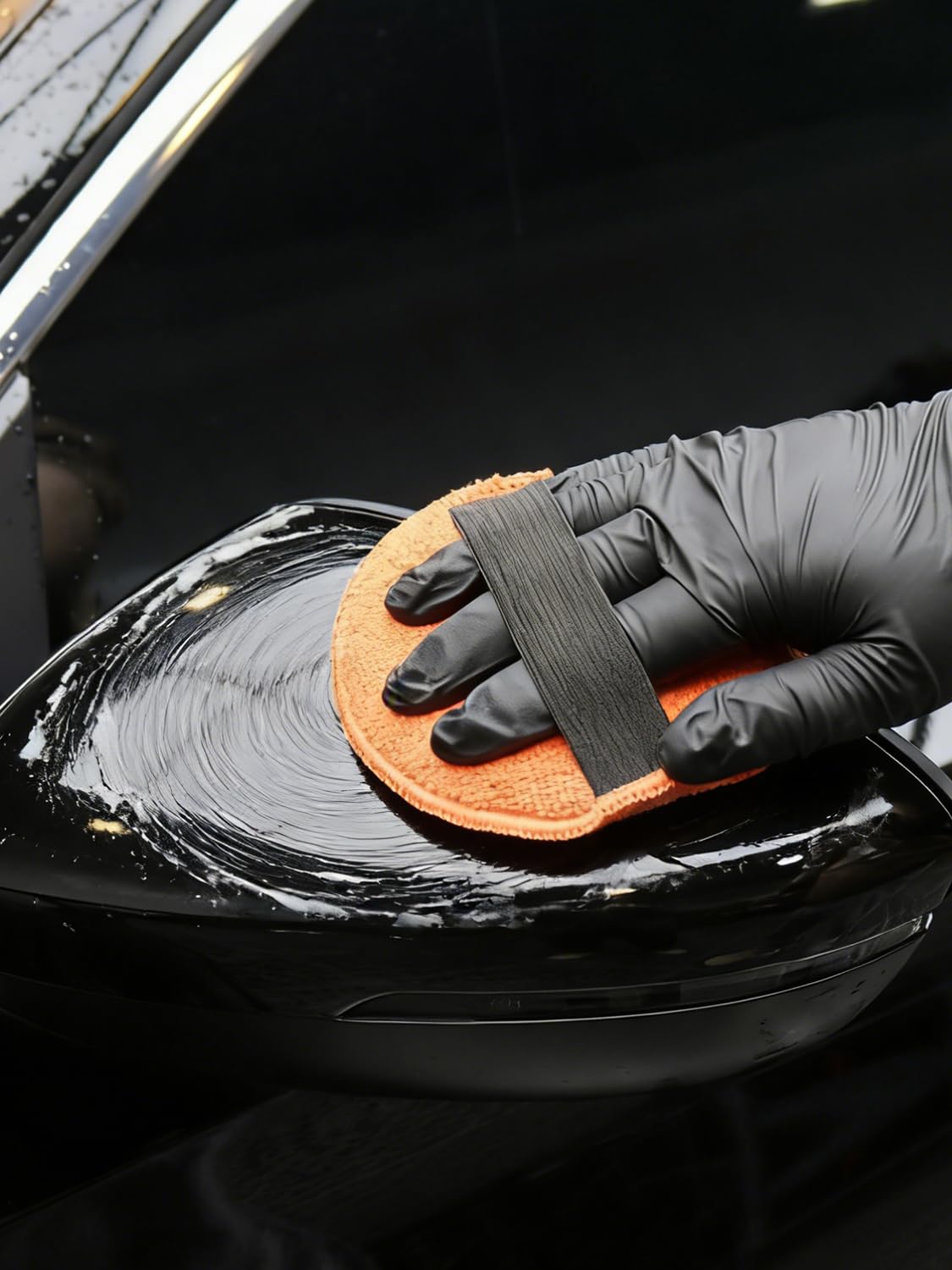 Spugna per Lucidare a Mano, SPTA 9 pezzi Applicatore di Cera in Microfibra, Tampone per Lucidatura Kit, Pulizia Auto, Tamponi in Spugna Applicazione di Polacco, Cera e Prodotti per la Cura