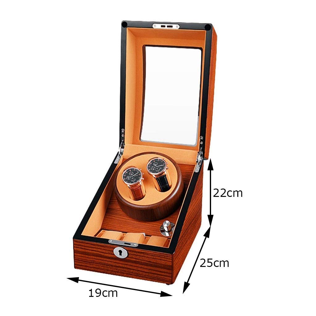 Luxuriöser automatischer Uhrenbeweger, Matte Lackierung + Kunstleder, antimagnetisches Design, 2 Aufbewahrungsfächer, 5 Modi, Stummschaltung A, B，B