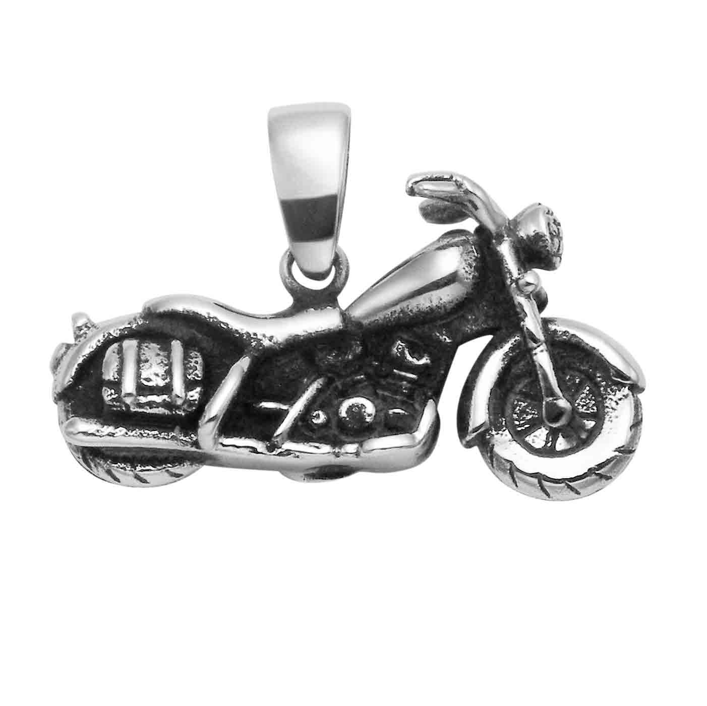 Small Stainless Steel Early Bagger Motorcycle Pendant