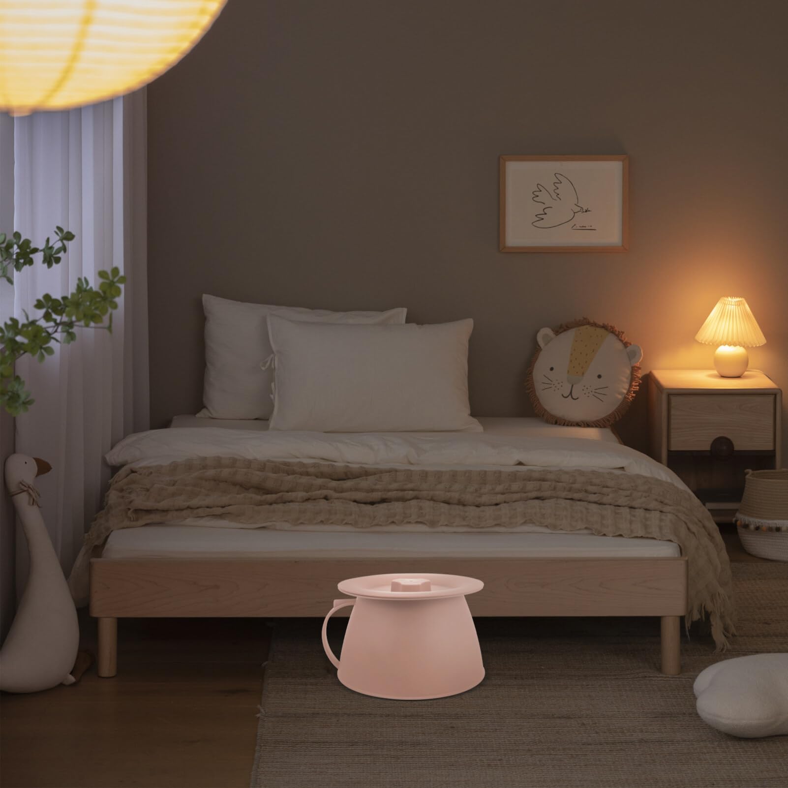 GANAZONO Pot De Chambre Pot Bassin De Lit En Plastique Chambre Urinoir Bol Pipi Pot Seau Portable Toilettes Crachoir Avec Couvercle Et Poignée Pour La Maison Hôpital Personnes