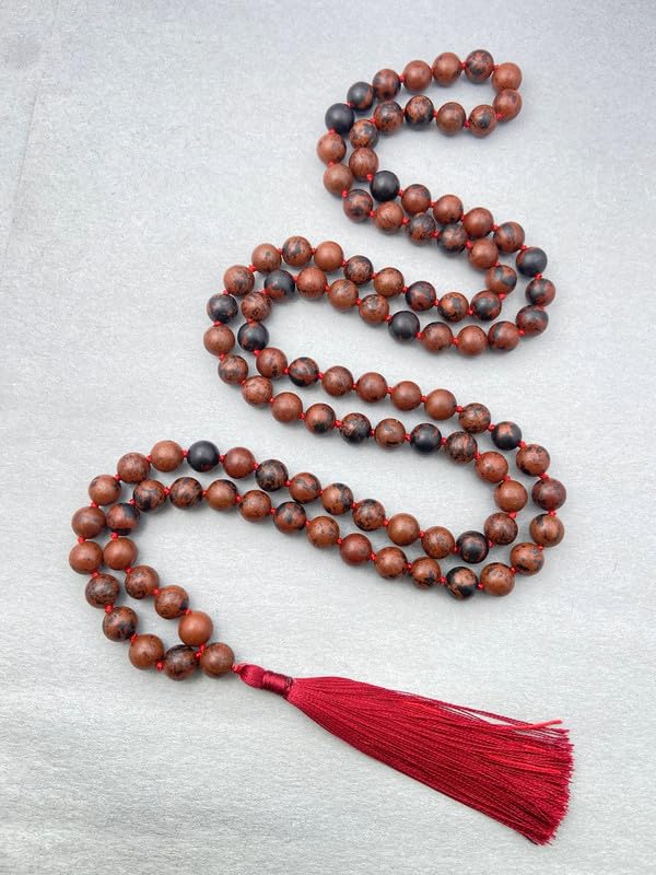 Collier de guérison en obsidienne d'acajou pour vos séances de yoga et méditation