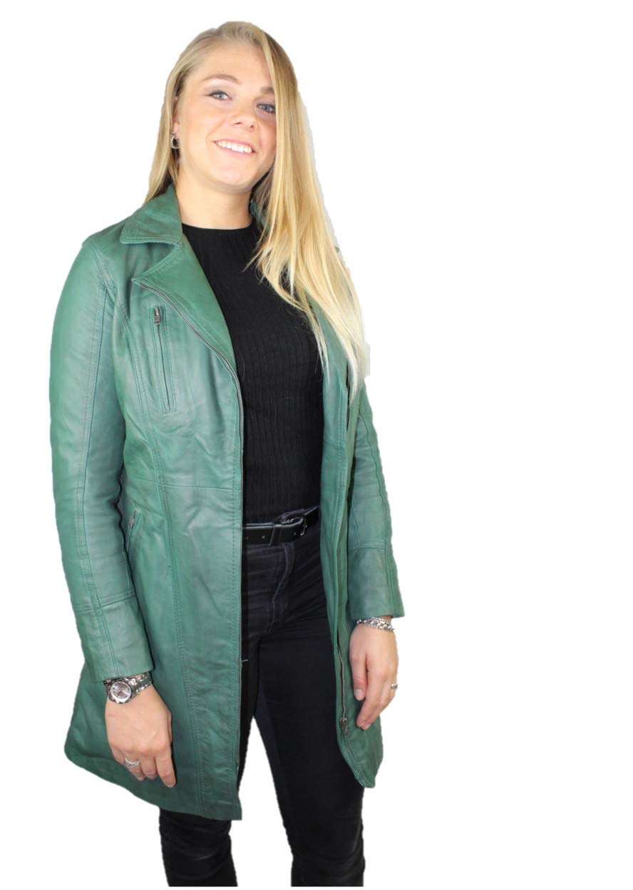 URBAN 5884 Damska skórzana kurtka | Elegancka damska z miękkiej skóry jagnięcej, model długi Kobiety Janice
