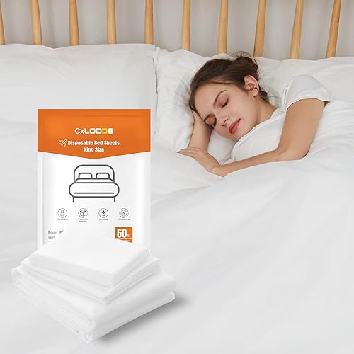 King Size Disposable Bed Sheets - Fitted Sheet, Quilt Cover & Pillowcase for Travel Hotel Essentials