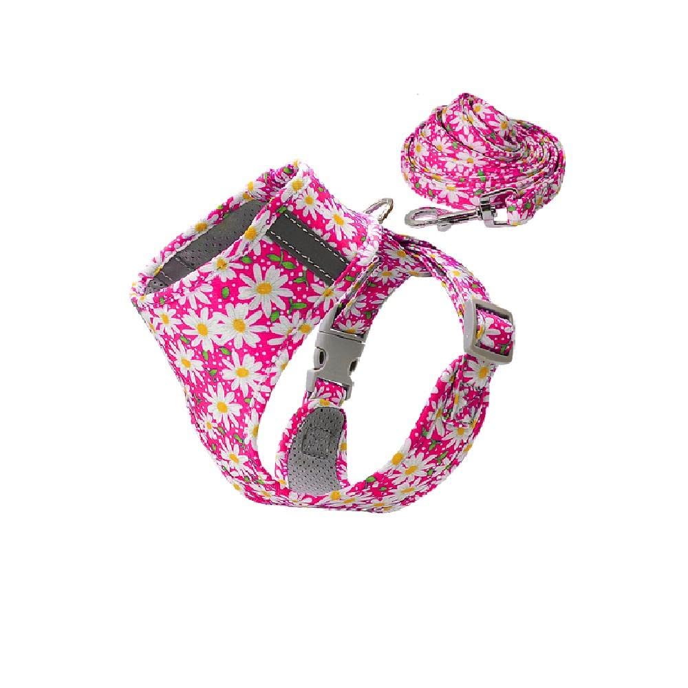Hundegeschirr, Und Blei Nylon Gedruckt Mesh Haustier Hund Harness Kleine Welpen Katze Leine Set Weich Gepolsterte Reflektierende Weste DM(B,M)