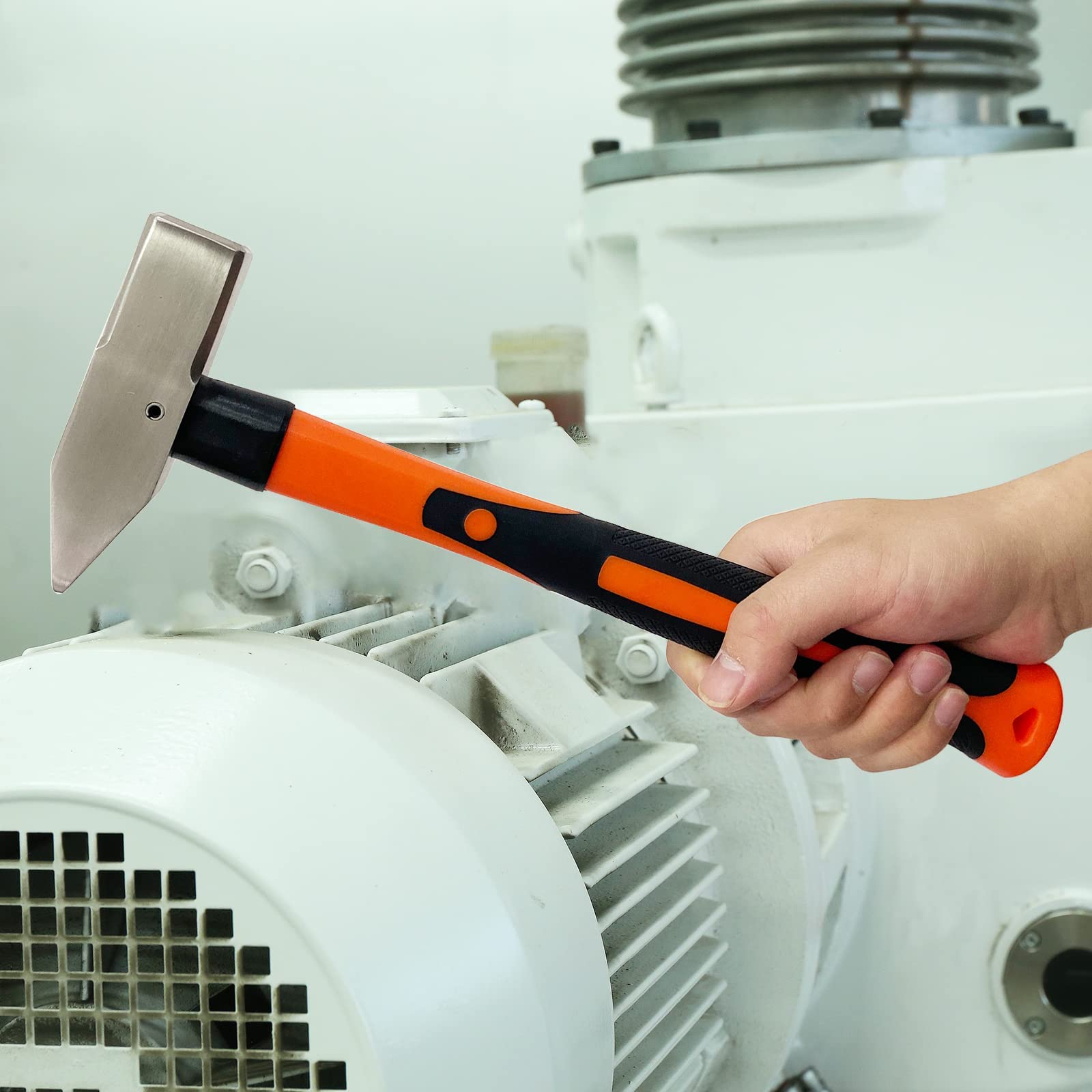 WEDO Edelstahl Schlosserhammer，Ingenieurhammer，Fiberglasstiel，Hardware Werkzeug，Mechaniker Hammer Mit Rutschfester Griff，Korrosionsschutz,500g