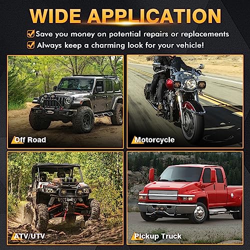 Image of Auxbeam XP-Ultra Series 5 Inch Black Protective Light Covers, Cube Offroad Lens Cap, On Road & Off Road Compliant, Square Pod Light Lid, Snap-On Design, 2 Packs