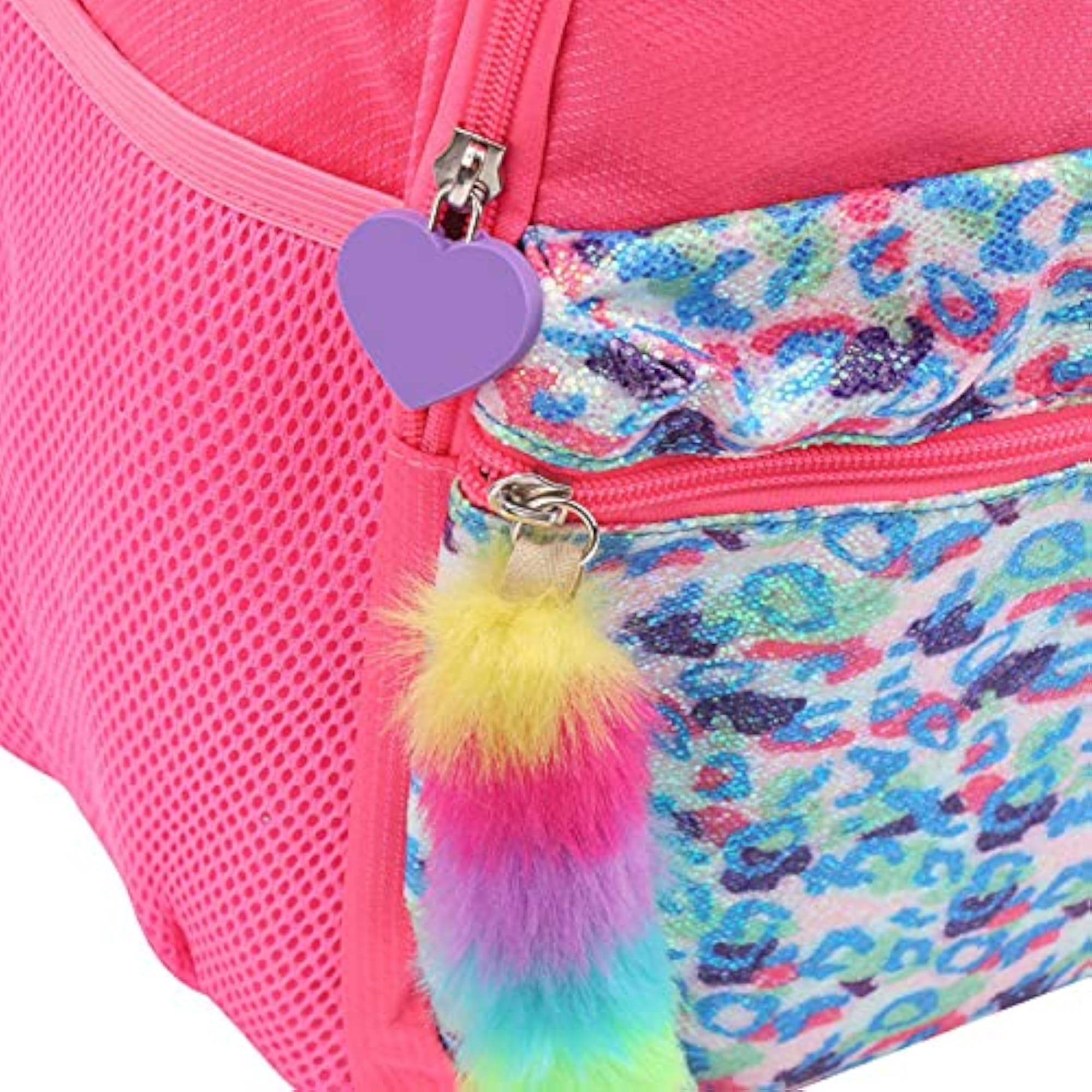 Exquisite Fluorescent Peach School Backpack, Durable