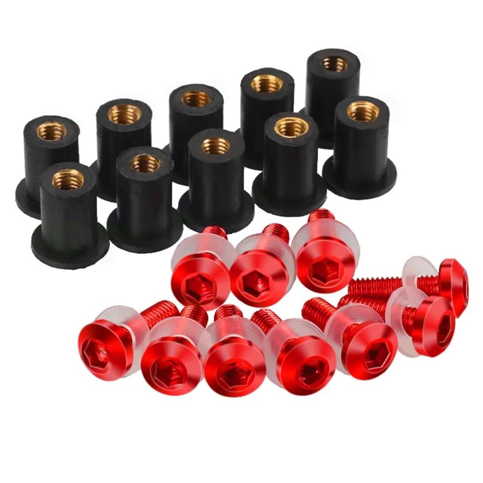 5mm 10PCS Windshield Bolts For CBR125R CBR150R CBR250R CBR300R CBR250RR CBR400R CBR500R CBR600F CBR650F CBR650R CNC Alloy(Rosso)