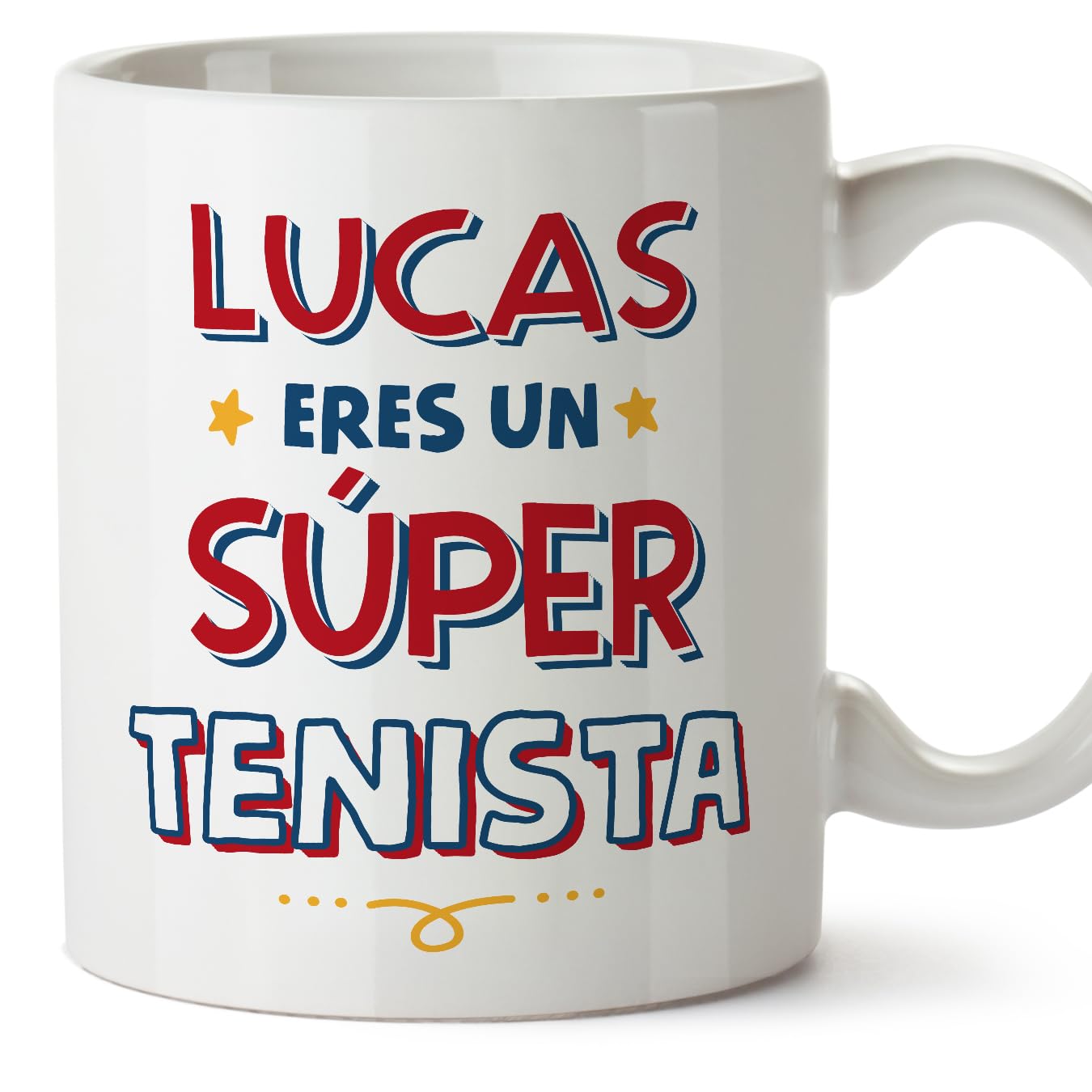 MUGFFINS Personalised Mug for Tennis Player Man - in Spanish - Eres Súper - Funny Custom Gift for Colleagues - Ceramic 11oz Mug — image 1