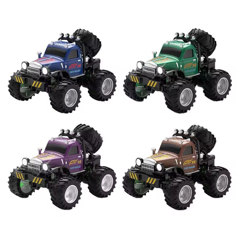 TIUDTOY Mini RC Monster Off-Road Car β 1:54 Scale Remote Control Truck with Big Tyres, Shock Absorbers & LED Lighting | Strong Alloy Body Toy for Kids