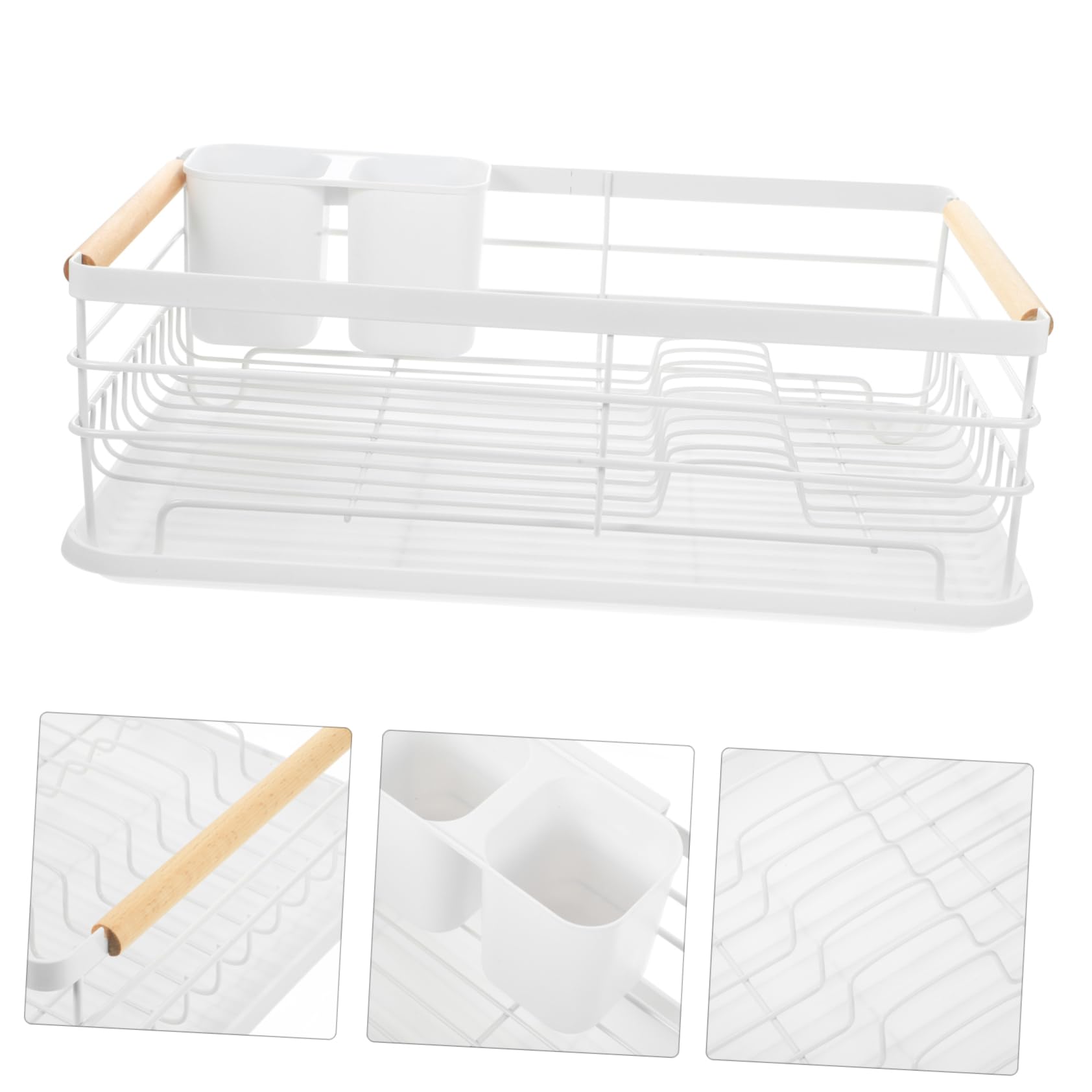 Égouttoir à Vaisselle Porte-Couverts Grosse Capacité Blanc