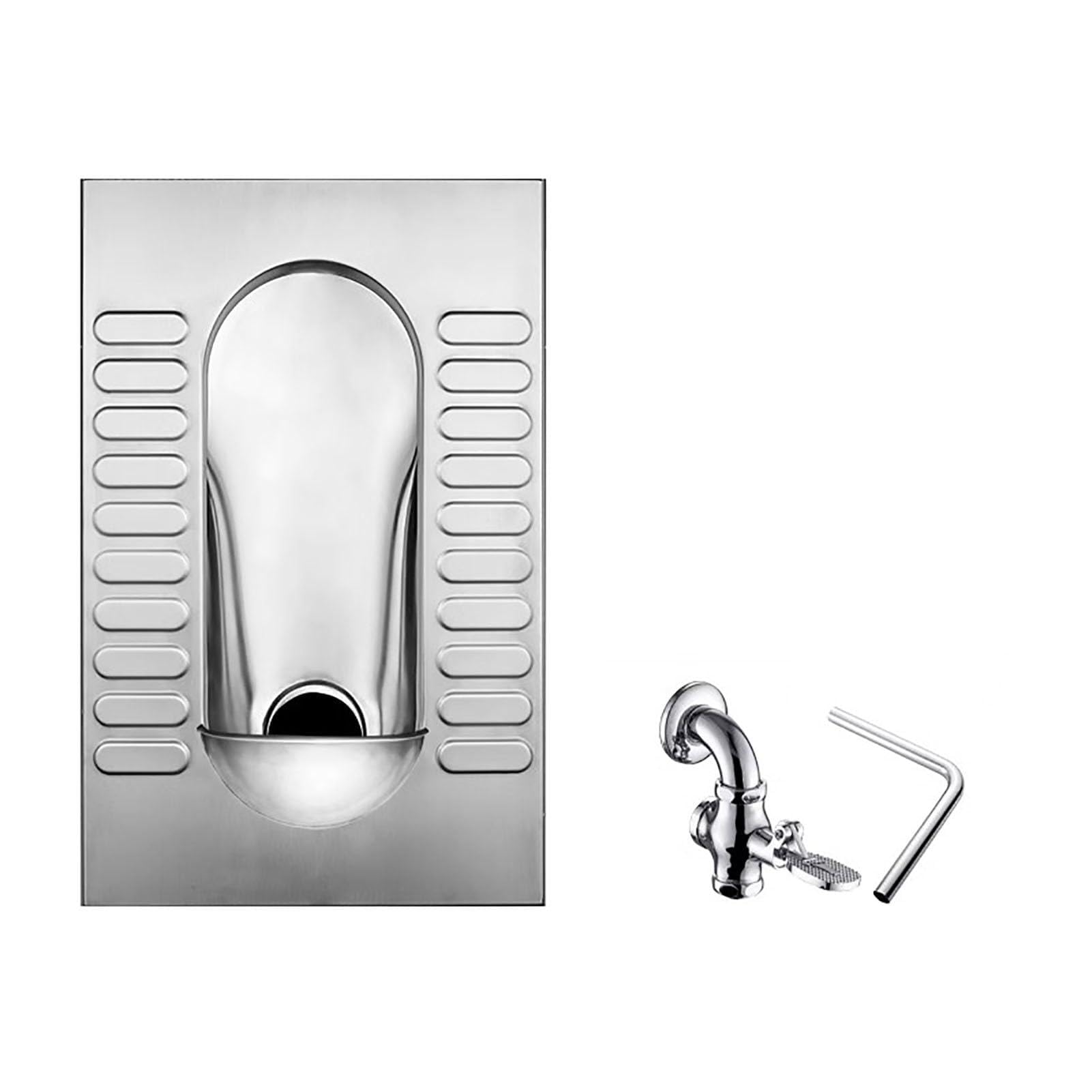 VAYEODEYU 304 Stainless Steel Squat Toilet Odorless Public Restroom(B)