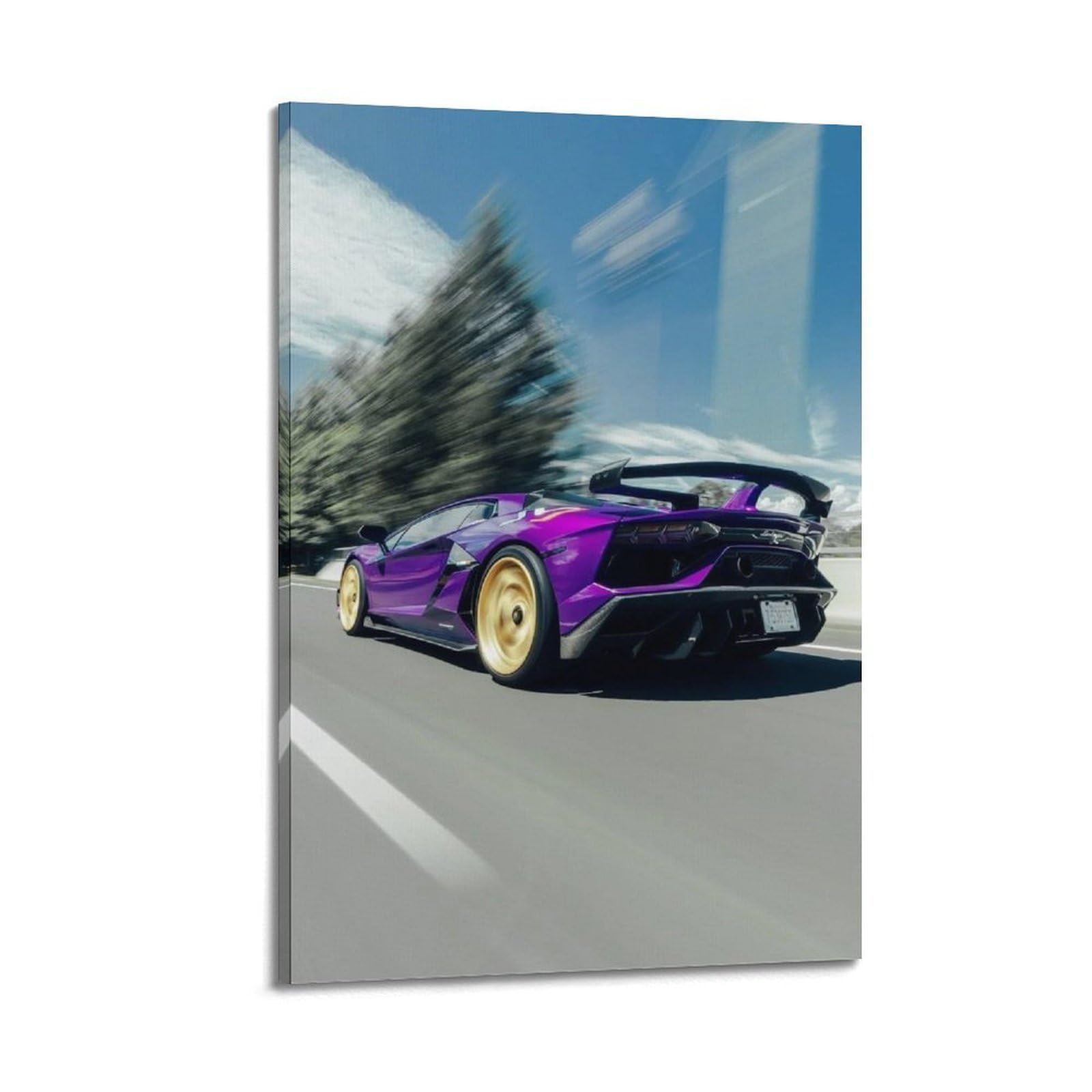 XKUGA Italian Performance Racing Aventador SV Supercar Poster Modern Decorative Canvas Prints - Ideal Wall Art for Family, Man Cave, Game Room, Boys & Girls Bedroom 20x30inch(50x75cm)