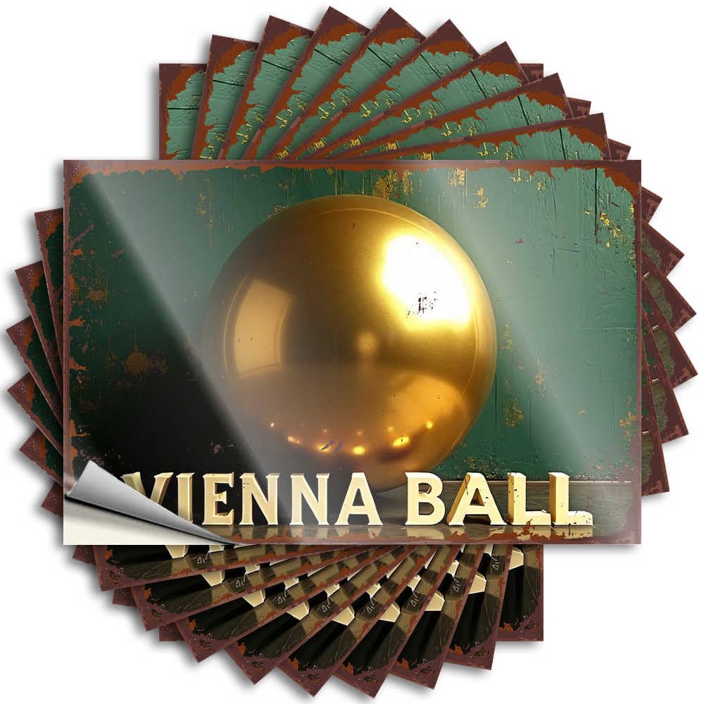 Funny Sticker Girly Bathroom Decor Vinyl Sticker | Golden Vienna Ball: A Luxurious Event Invitation Badass for Motorcross Use(12X18CM)