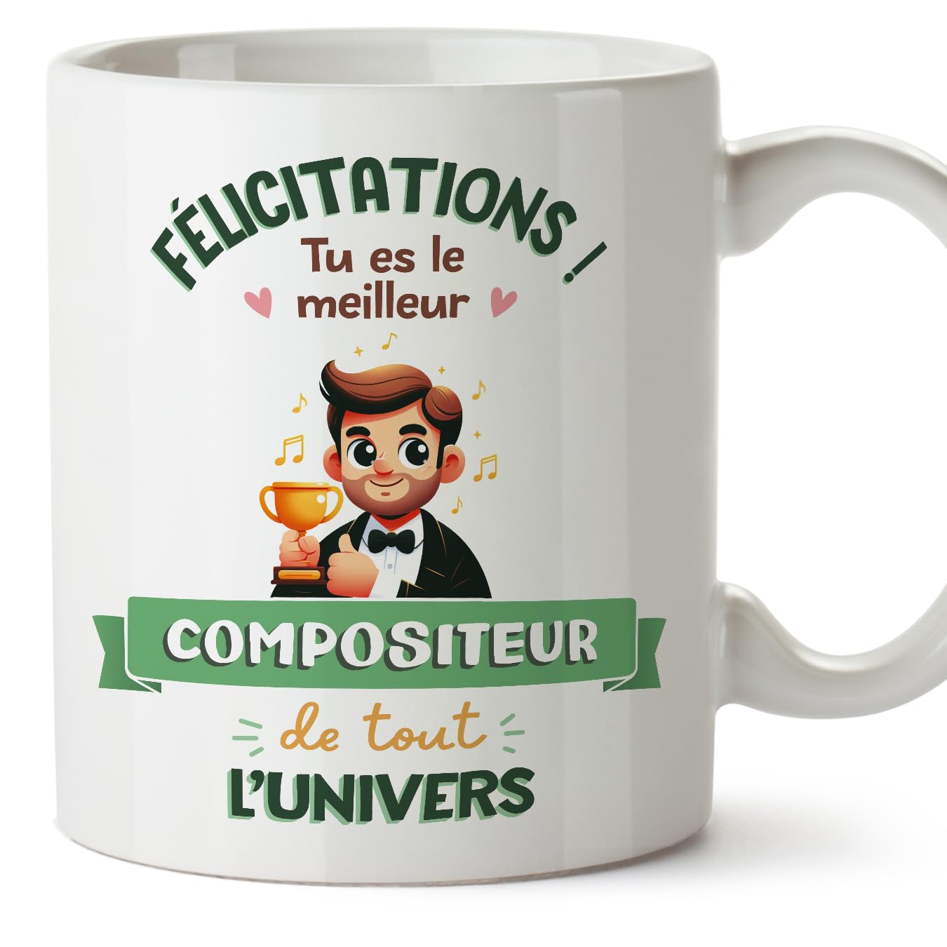 MUGFFINS Composer Man Mug - in French - Meilleur Univers Trophée - Funny Gift for Colleagues - Ceramic 11oz Mug — image 1