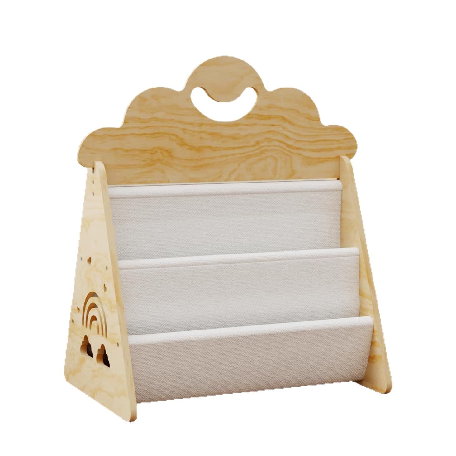 Montessori Libreria per bambini in legno, 3 livelli, per cameretta dei bambini, per angolo lettura, organizer per libri per cameretta dei bambini, per il soggiorno