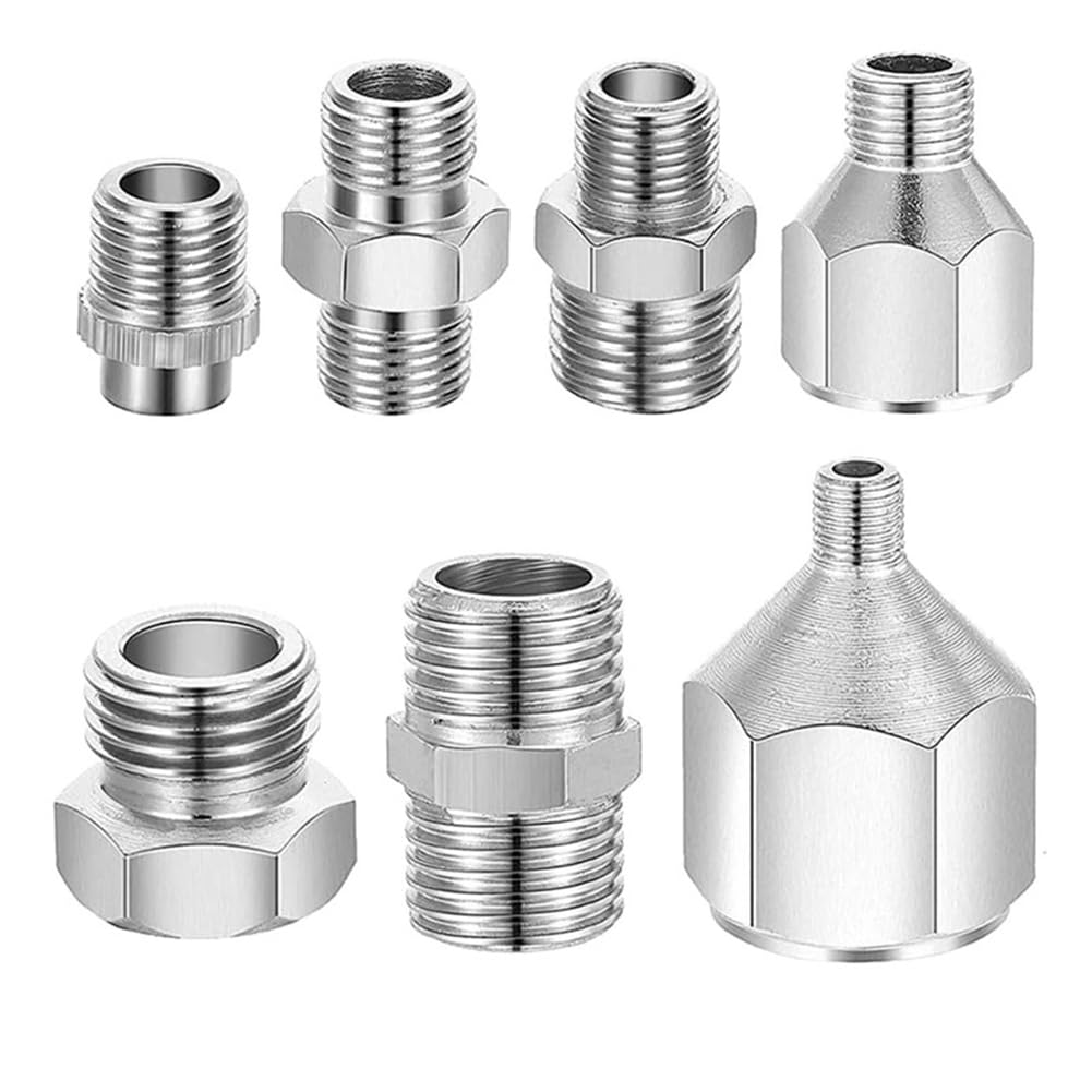 UDSKNV[KSL for Adaptor Airbrush Fitting Connector Kit- 7pcs for Airbrush Adapter Threaded Plug for Air Compressor