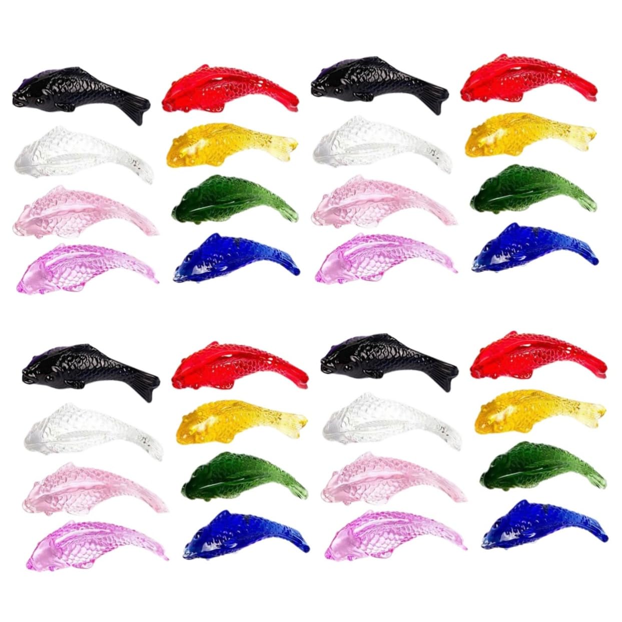 Cabilock 32 Piezas De Adorno De Peces Artesanías De Cristal Decoración para Acuario Falso Compacto Decoración De Peces Pequeños Adorno para Pecera De Escritorio