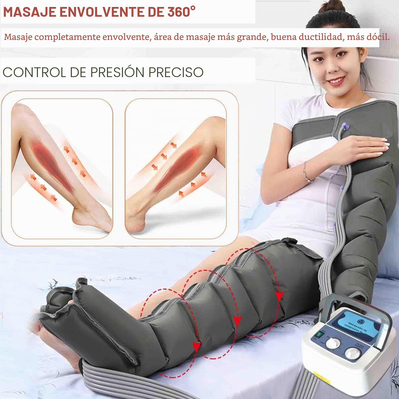 Botas Presoterapia Piernas Y Abdomen | Aparato Botas De Presoterapia para Casa Piernas Y Abdomen | Maquina De Presoterapia Profesional Cuerpo Completo Masajeador Pierna 6 Camaras