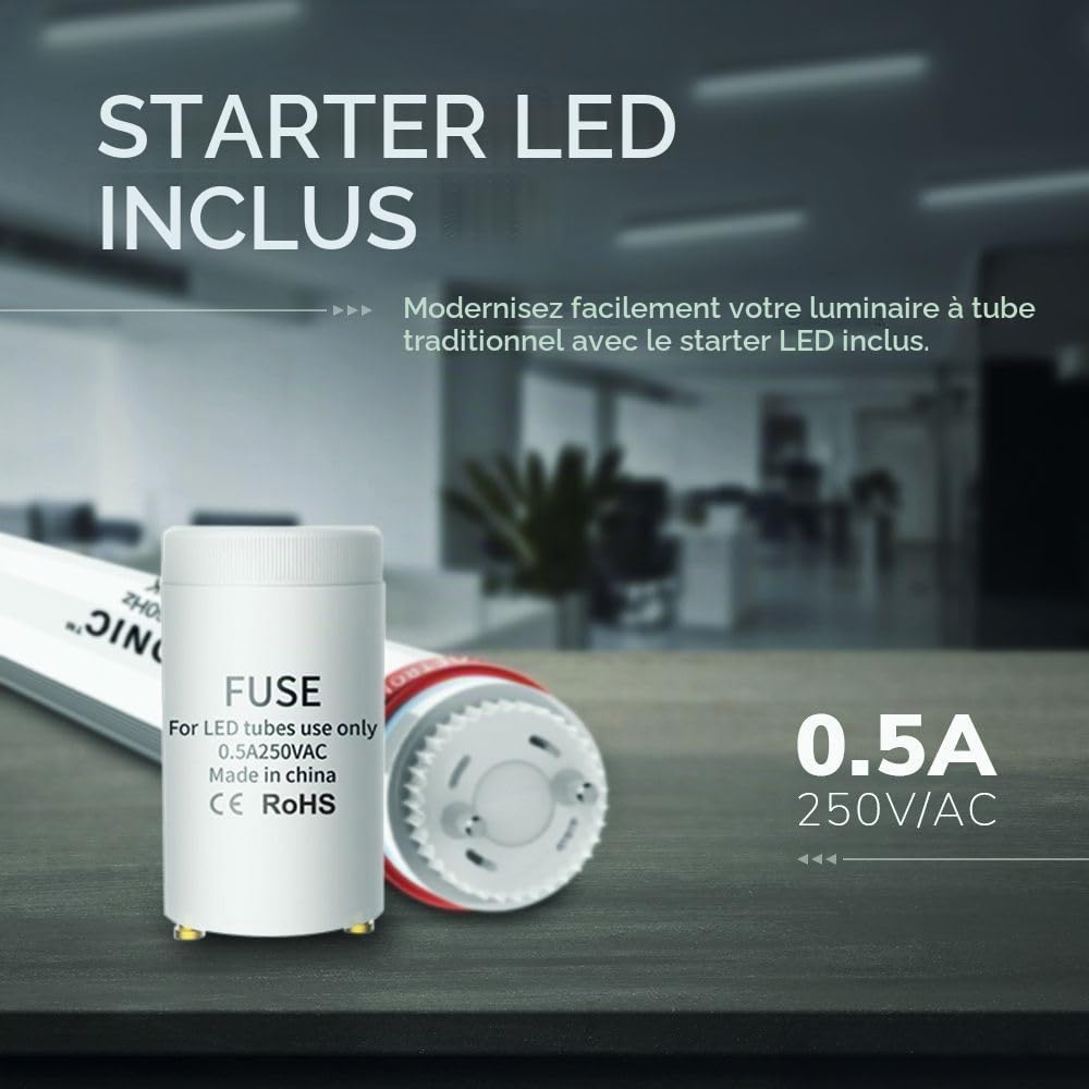 HOFTRONIC - Tube LED 150cm - 30 Watt 5250 Lumen (175lm/W) - T8 G13 - Tube sans scintillement - neutre blanc 4000K Tube lampe - Durée de vie : 50.000 heures 5 ans de garantie