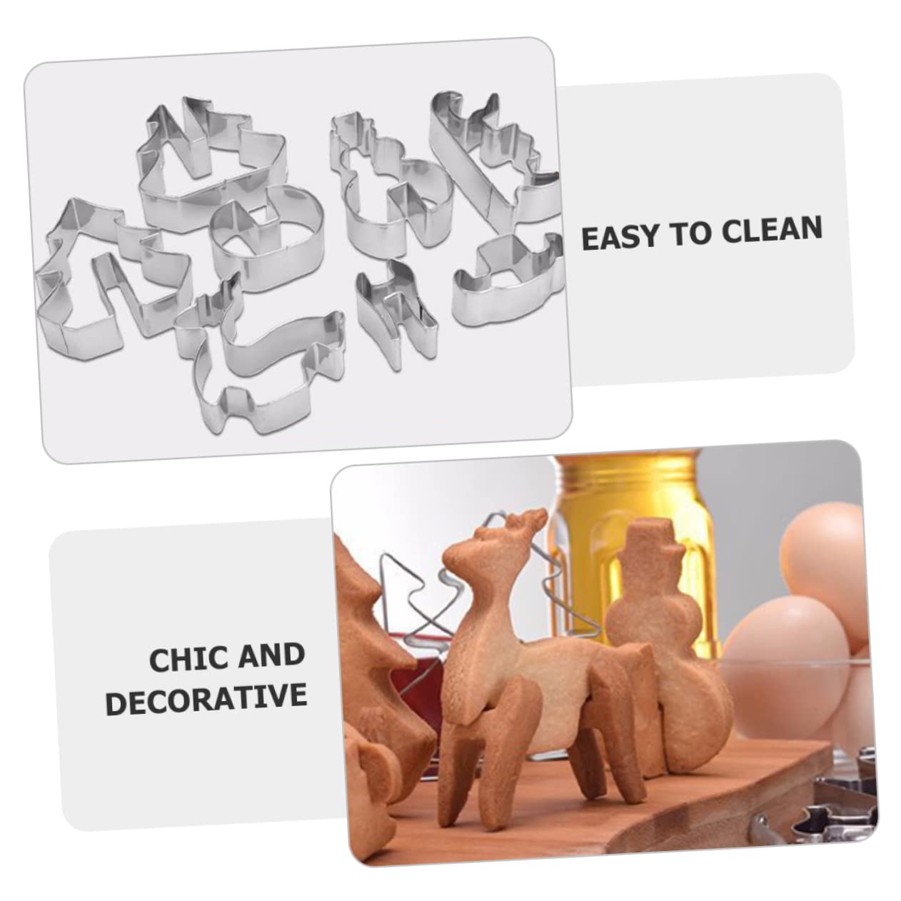 PRETYZOOM 40 Stk Ausstechformen Weihnachtsmann backen Fruchtschneider Elchkeks weihnachts plätzchenformen keksform ostern Gebäck entzückender Keksausstecher Keksform aus Edelstahl Silver