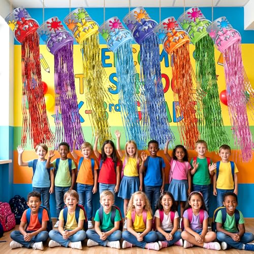 Image of Affrolling 8 Pcs Art Paint Party Decoration Back to School Paint Can Hanging Decorations with Tassels for Classroom Back to School Birthday Party Supplies 3.2 ft Summer Door Banner Sign Decor