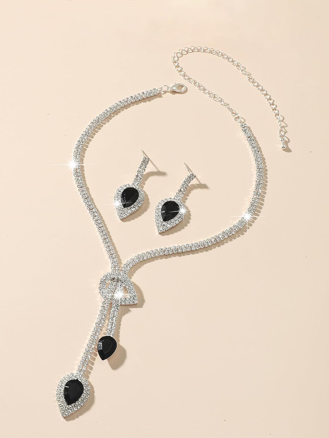 YYW 4 Pieces Women Evening Handbags Clutch Purses Shoulder Bag with Rhinestone Jewelry Set for Party Wedding - Image 3