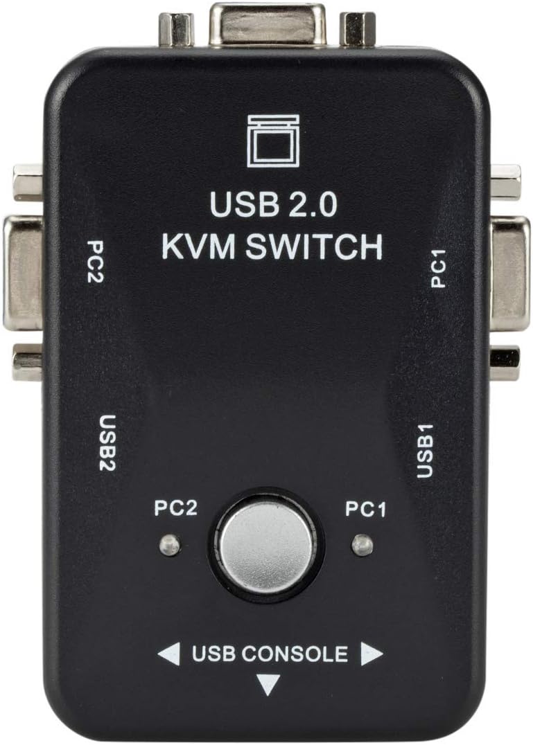 Generies VGA Manual Switch 2 in 1 VGA Switch, 2 in 1 Video VGA Switch 2 in and 1 Out