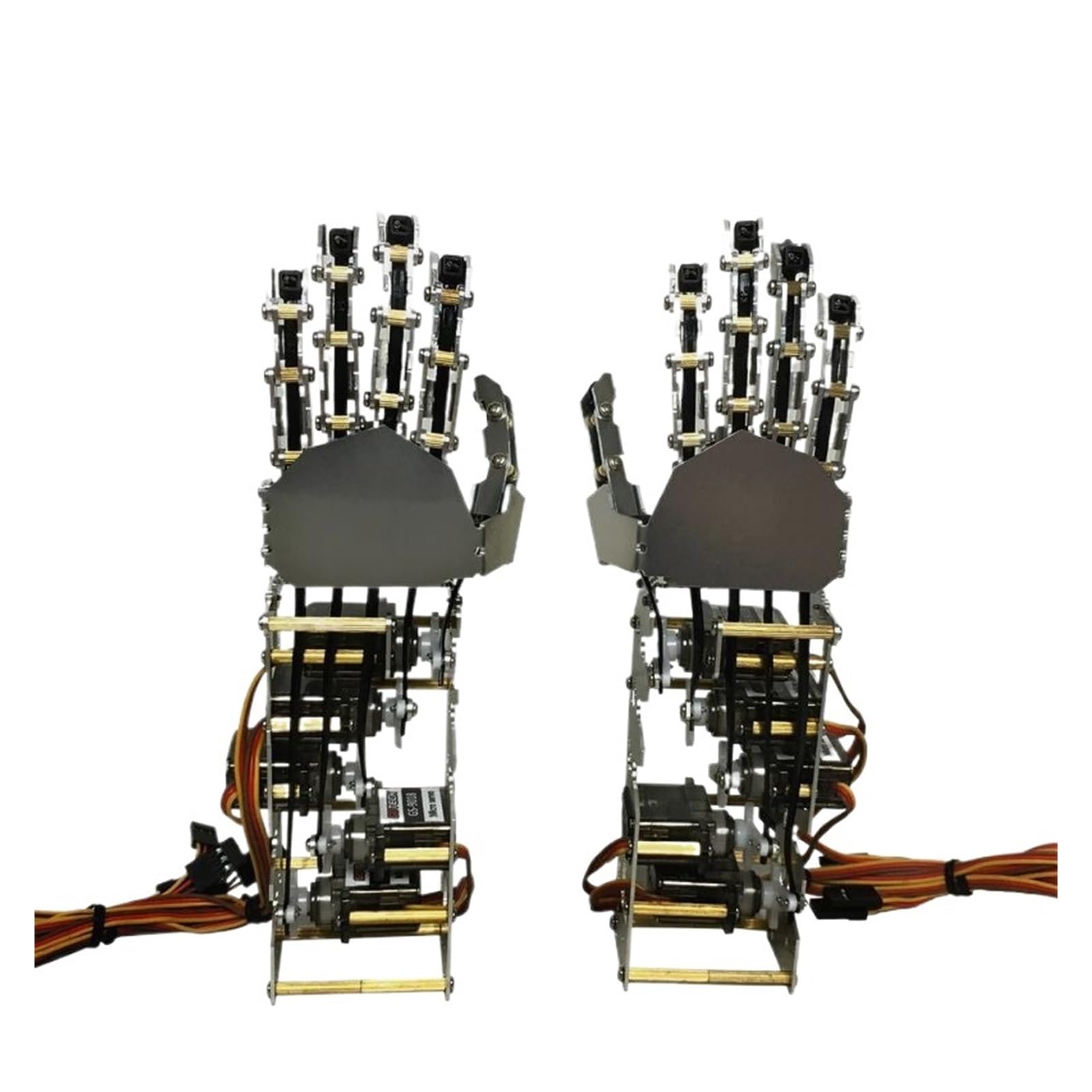5 Gradi di libertà di Movimento, Palma in Metallo, Robot umanoide con Dito Meccanico bionico, Piccolo manipolatore servo a 5 Assi, Pinza Artiglio Fai da Te Robot Giocattolo(1 Pair Hand)