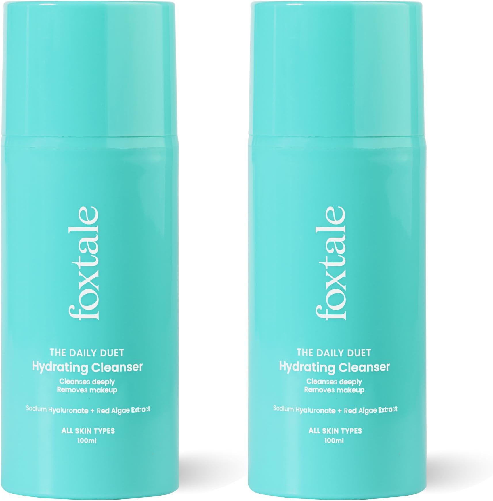 FoxTale - (Pack of 2) Hydrating Face Wash with Hyaluronic Acid, Vitamin B5 for Women, Men | Pore Cleansing | Dirt Control | Makeup Remover | Cleanser For All Skin Types - 100 ml