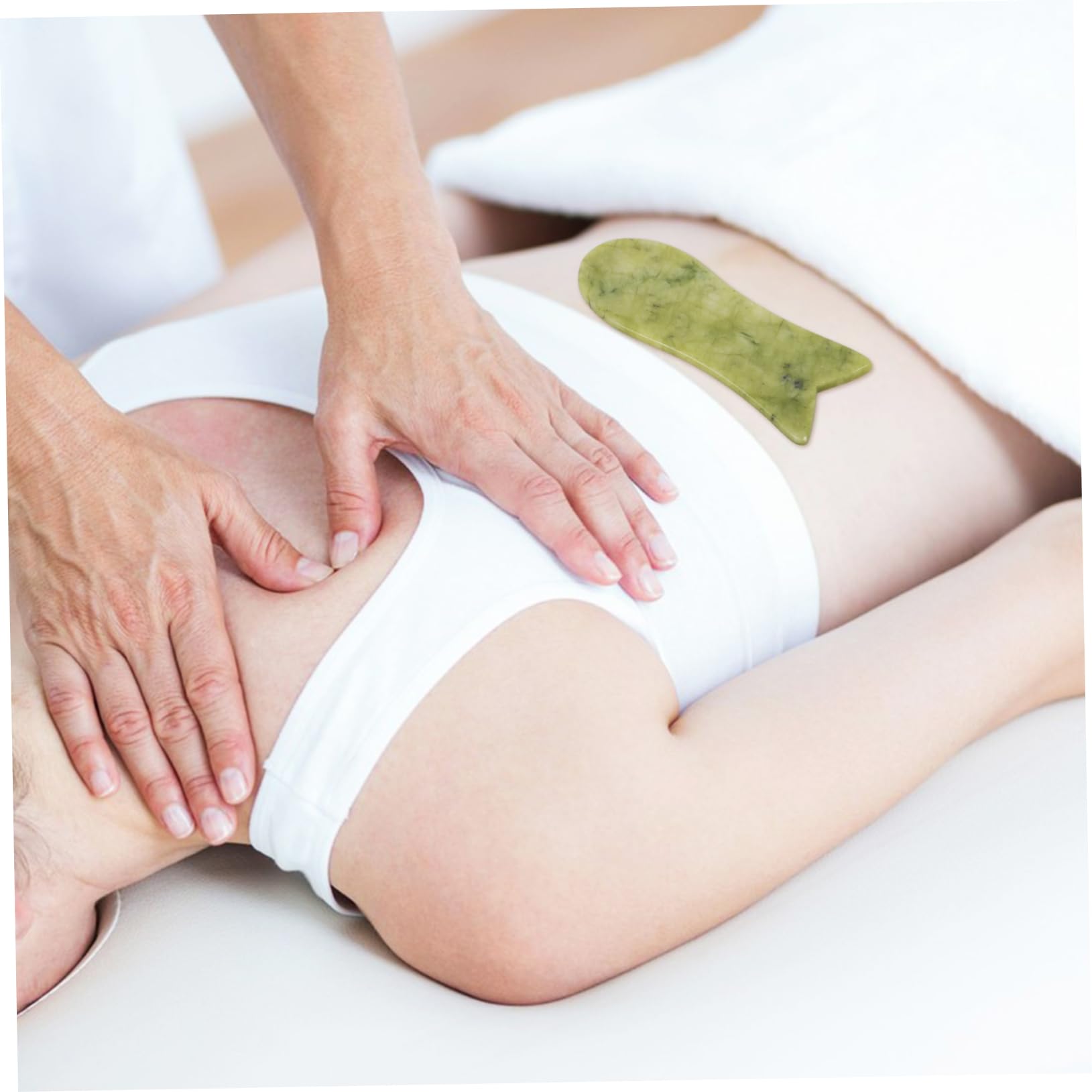 Beavorty Facial Care Tool Jade Stone Massage Scraper for Face Body Trigger Point Massager