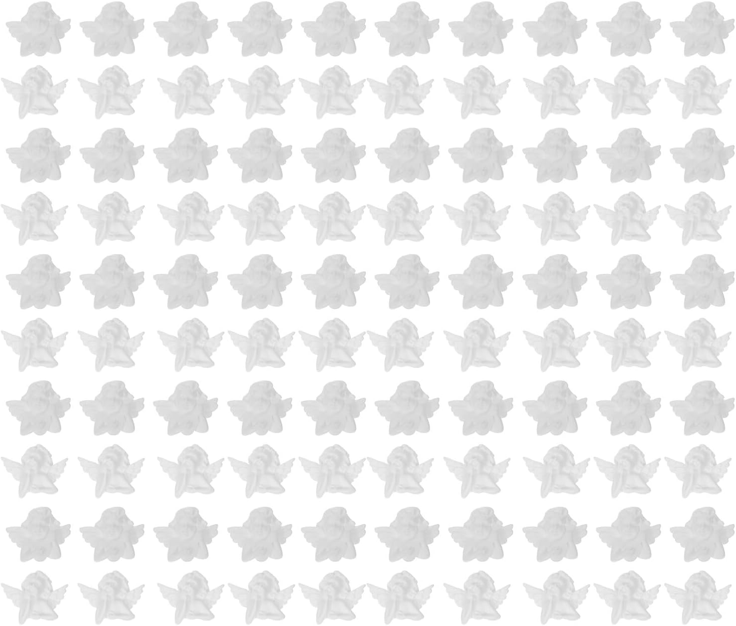 Cabilock 100pcs White Baroque Mini Angel Resin Embellishments for DIY Phone Case Crafting, Flatback Charms Jewelry Making Accessories for Scrapbooking and Wedding Table Decoration