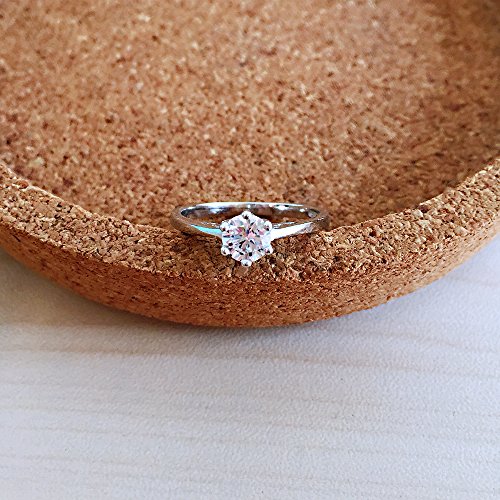 0.5 Ct Classic Round Solitaire Engagement Promise Ring Brilliant Cut Zircon Open Cathedral Setting4