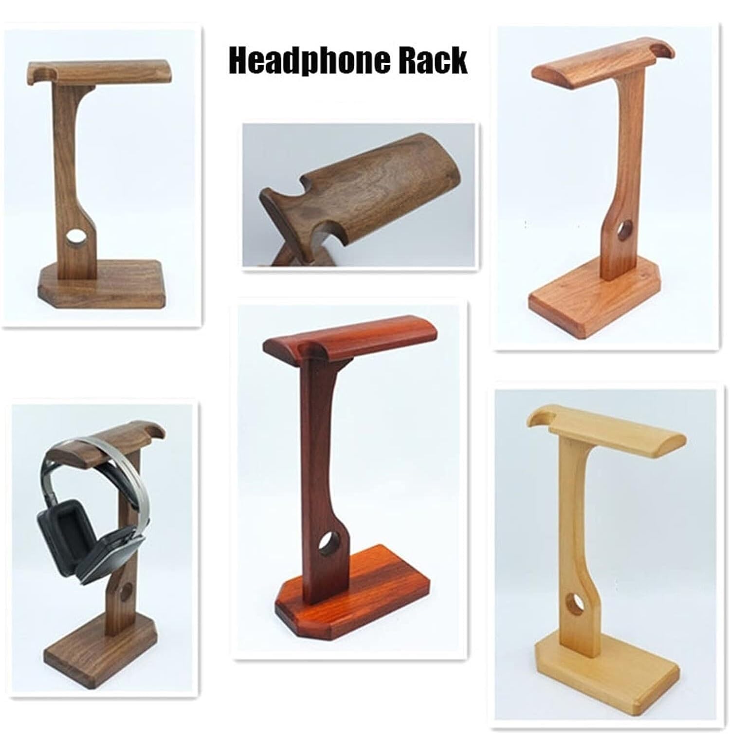 Gaming Accessori Supporto per Cuffie in Legno Noce Palissandro Rosso Pera Fiore Espositore per Cuffie Supporto per Cuffie Stand Over-Ear da Gioco(C)