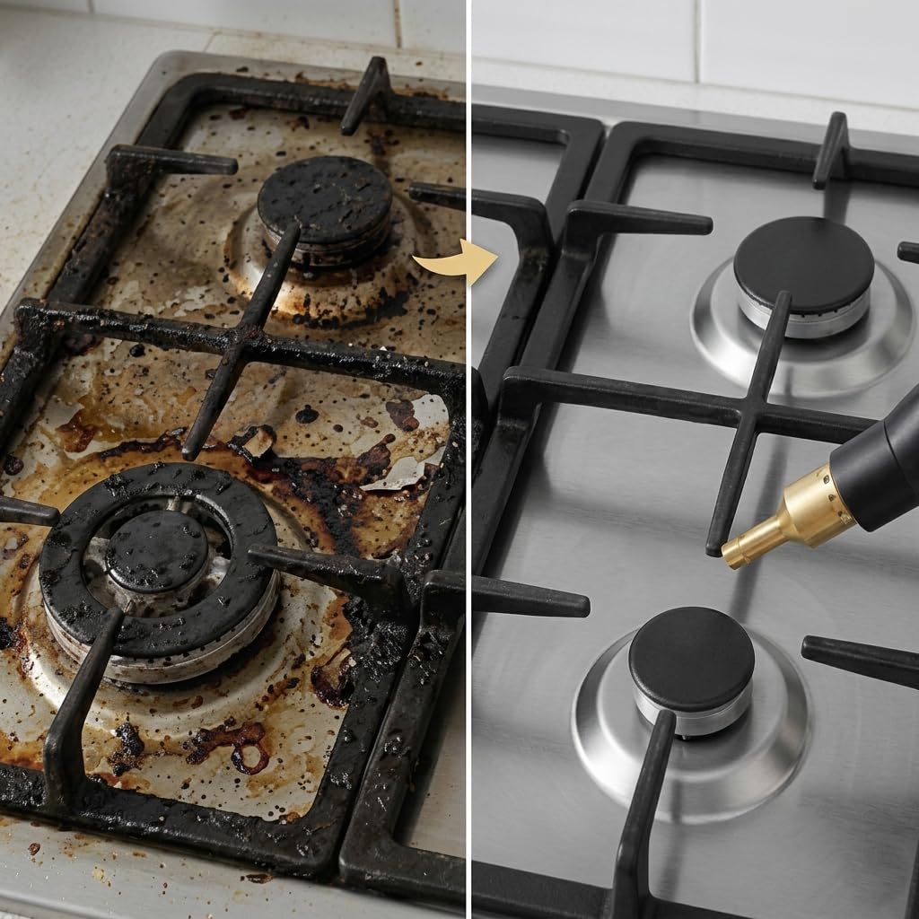 Pulitore a Vapore Portatile Multiuso con Serbatoio 1200ml – Pulitore Igienizzante Alta Pressione per Casa, Cucina, Bagno, Auto – Riscaldamento 15 Secondi, Vapore Regolabile