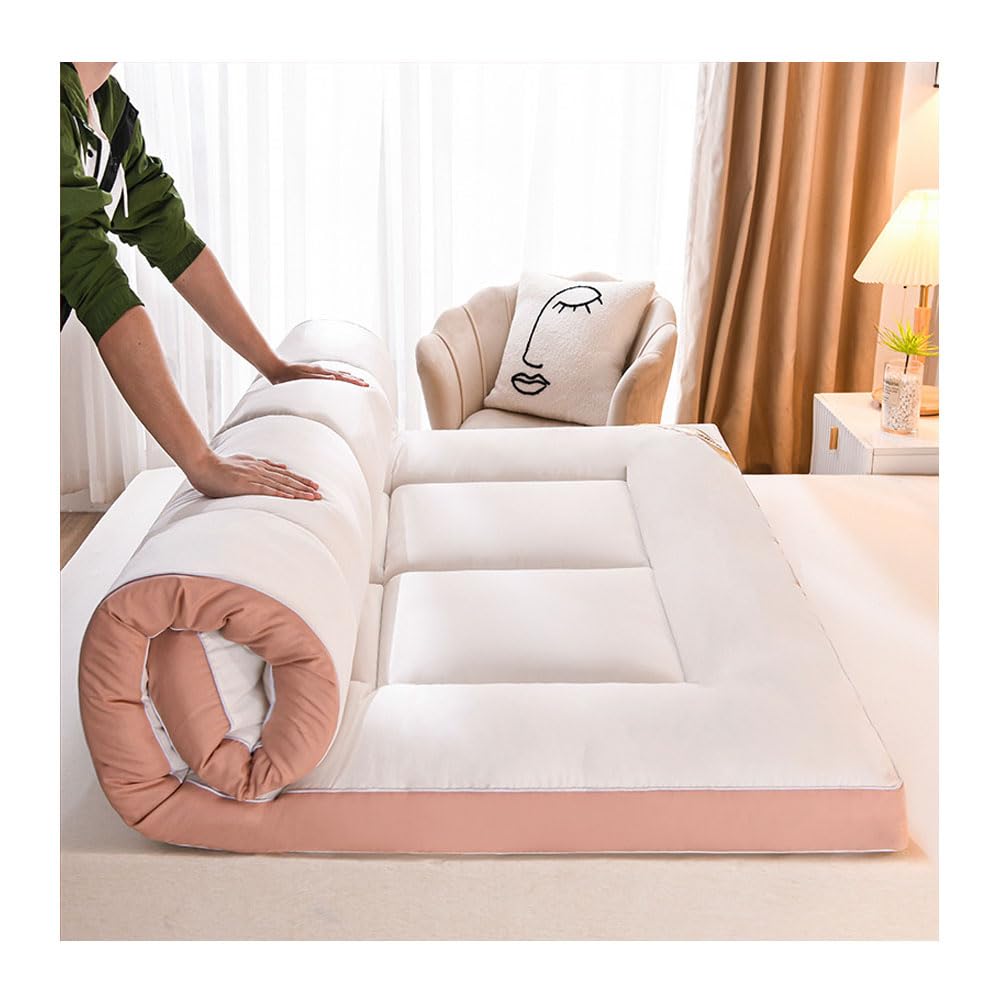 Ghygetrich Single Mattress, Double Mattresses Mattress Topper Super King Mattress Topper Thick Mattress Topper Double Futon Pink 150x200cm