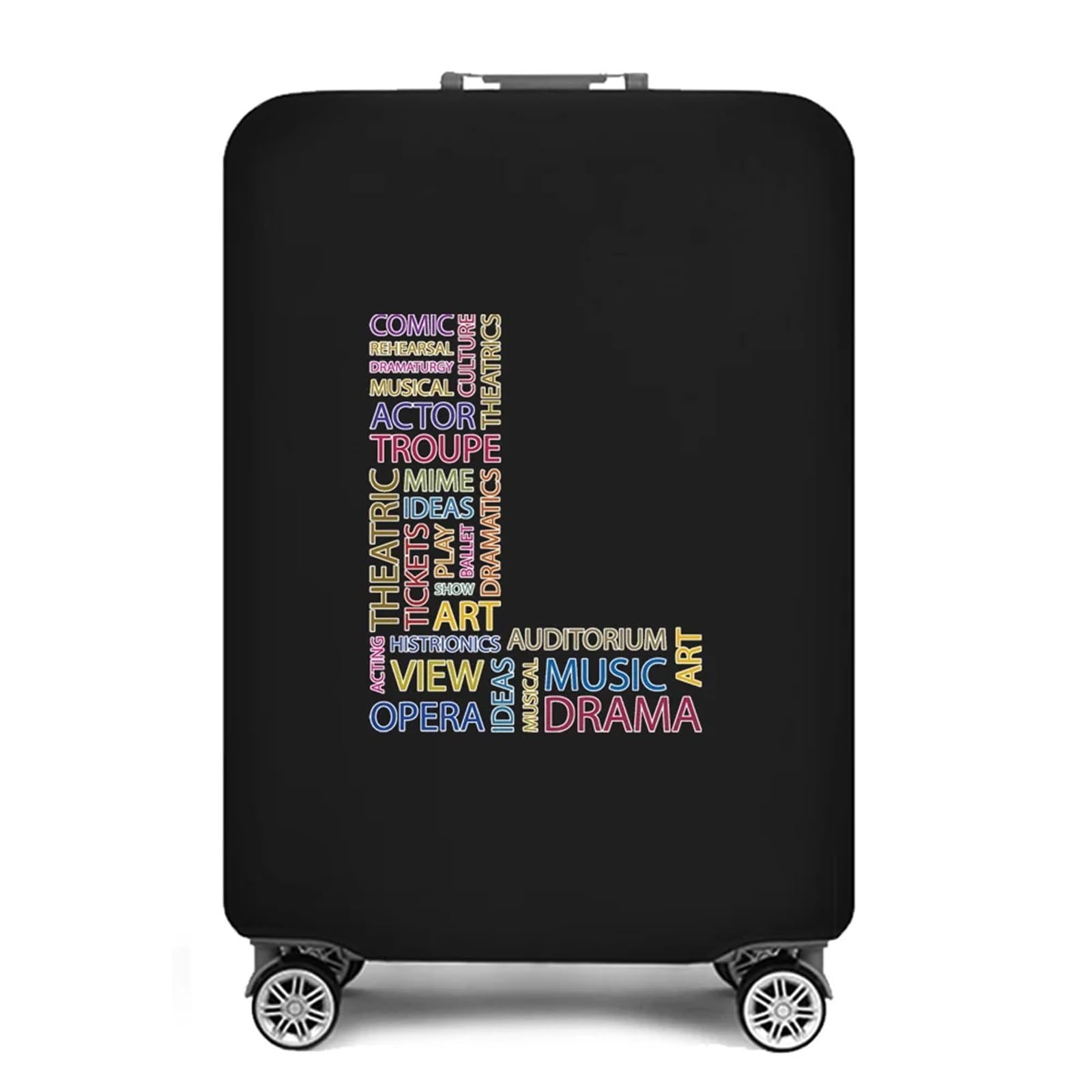 Coperture per valigie Custodia protettiva for bagaglio Trolley da 18-28 pollici Borsa da viaggio Coperture antipolvere Protezione elastica Valigia Custodia con testo Lettera stampata(8text L,L)