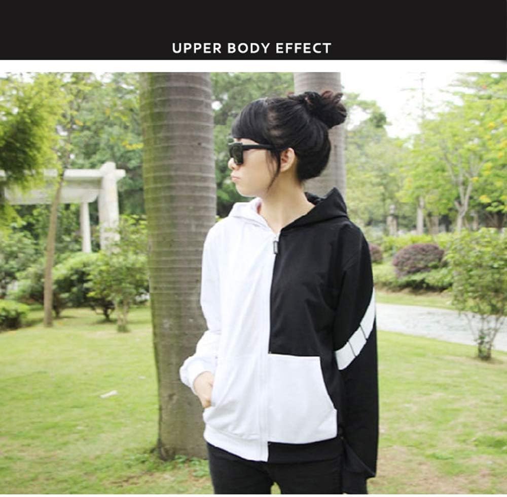 COSLOVER Danganronpa Monokuma Black White Bear Hoodies Zipper Unisex Jacket Cosplay Costume Sweatshirts with a Slash M