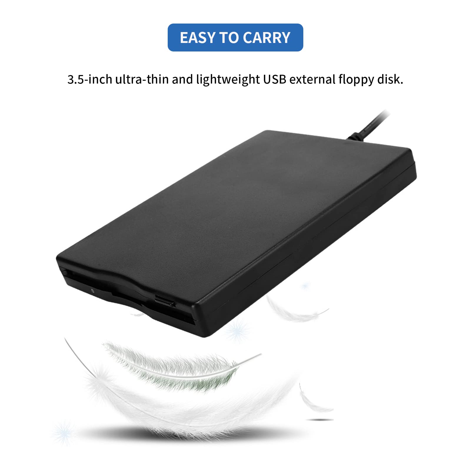 Lecteur Disquette 3.5 Externe, Lecteur de Disquette Externe Portable, Lecteur Disquette USB, pour PC Windows 10/7 VISTA/8 / XP / ME / 2000 / SE / 98, pour Ordinateur Portable et Ordinateur de Burea