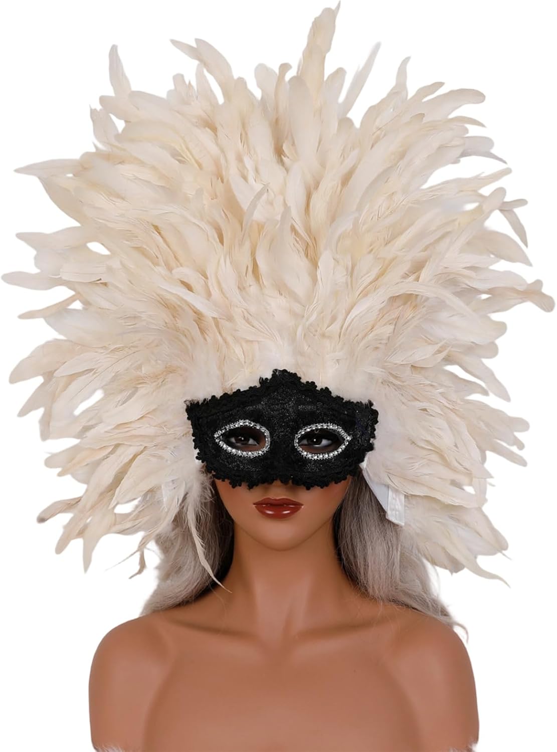 [Njdkadey] エレガントな羽飾り 仮面舞踏会パーティー用 コスプレ衣装アクセサリー 軽量装飾 ファンタジーフェザーコスチュー