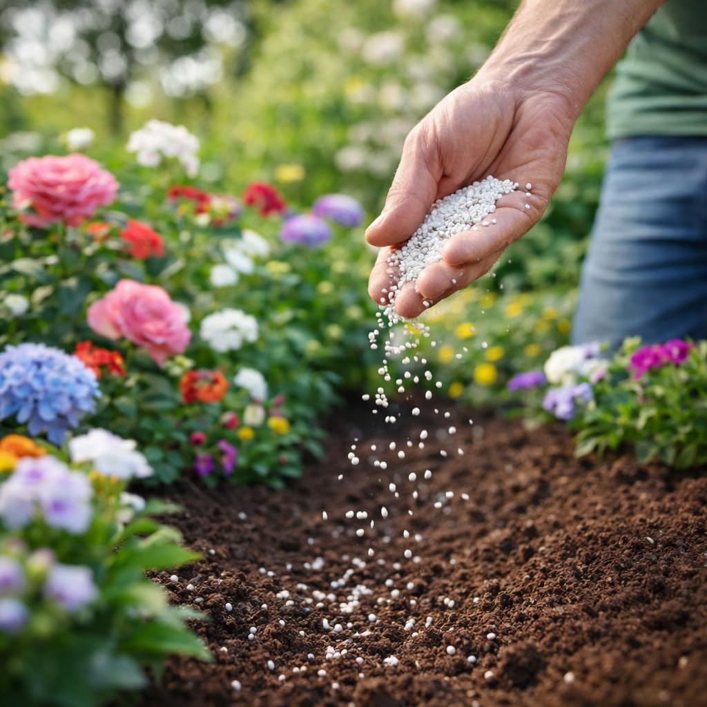 GiDeli Blumendünger Granulat 10 kg, Hortensiendünger und Rosendünger | Kaliumbetonte Blühformel NPK 9-9-15 mit Magnesium, Spurenelemente für intensive Blütenfarben, Vorrat für etwa 600 m² Beet