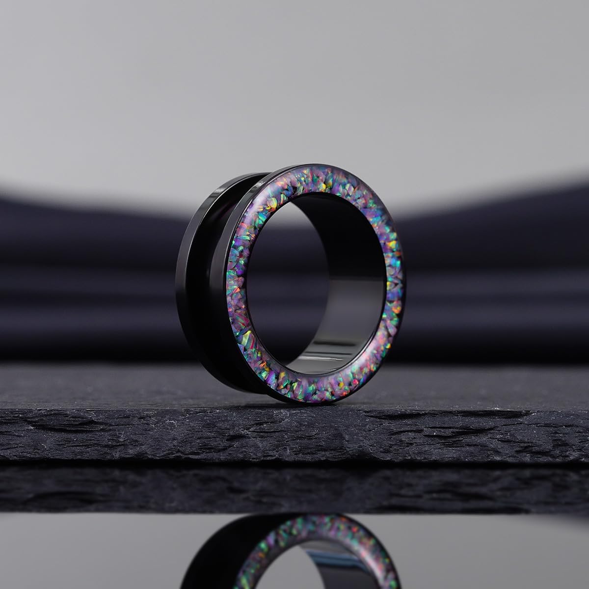 COOEAR Gauges For Ears, Surgical Steel Plugs, Flesh Stretchers Earrings, Size 2g to 1 Inch Black Screw Tunnels Piercing.