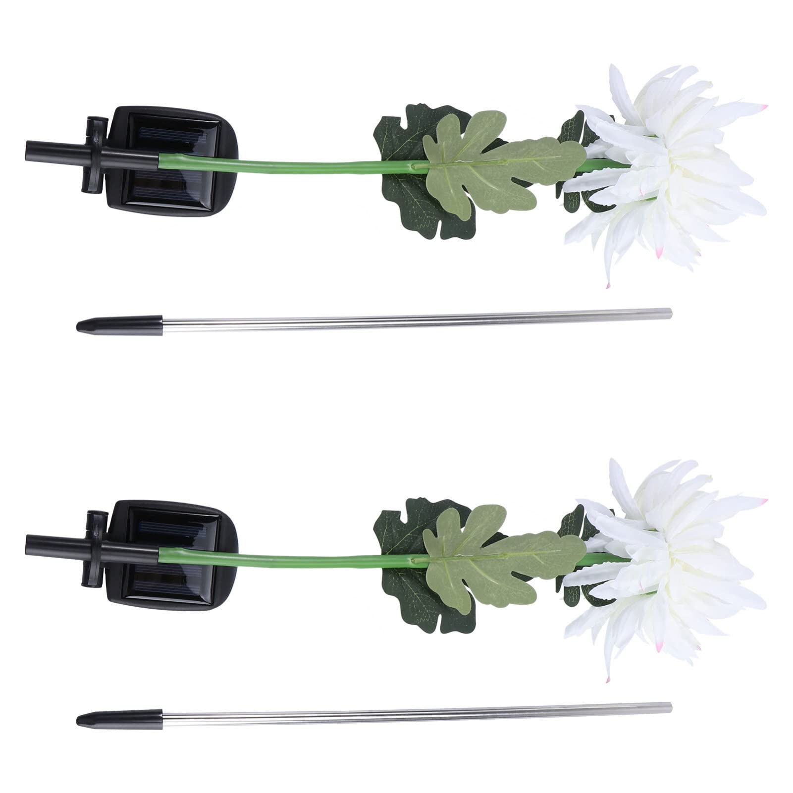 6 sztuk światła światło solarne paliki kwiaty lampa LED chodnik do stalowego podwórka chryzantema ogród zasilany ze stali nierdzewnej figurka krajobrazu kwiat patio/2269 | Whitex3 szt., 80 x 12 x 12 cm x 3 szt