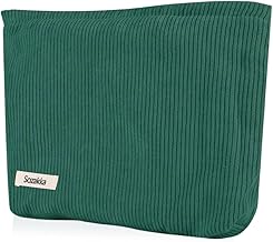 Small Makeup Bag Fabric Cosmetic Bag Zipper Portable Handbags for Women Waterproof Travel Toiletry Bag for Everyday Wear-Dark Green