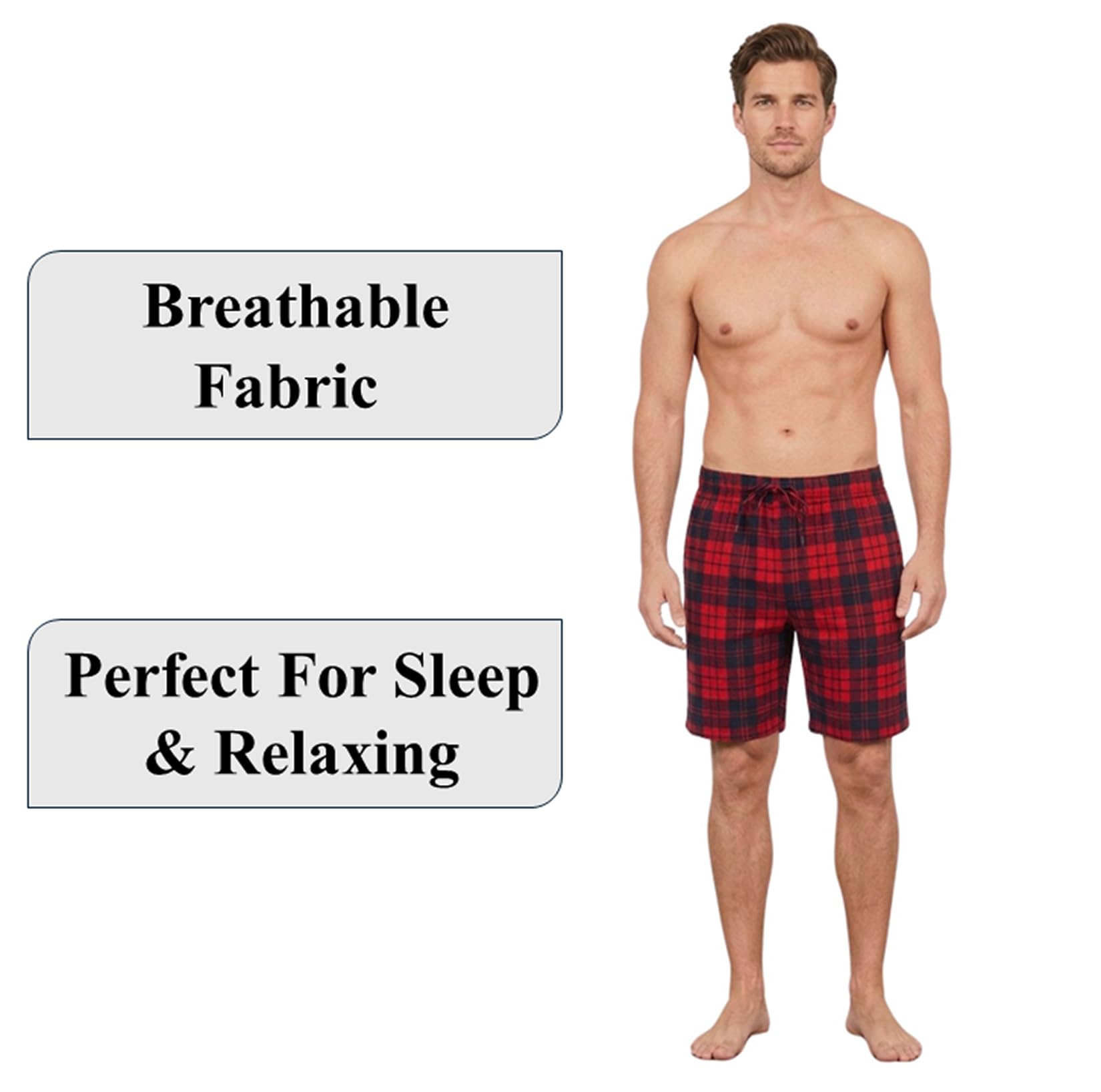 Men's Short Lounge Wear Pants Nightwear (Two Pack) Pyjama Bottoms Sleepwear