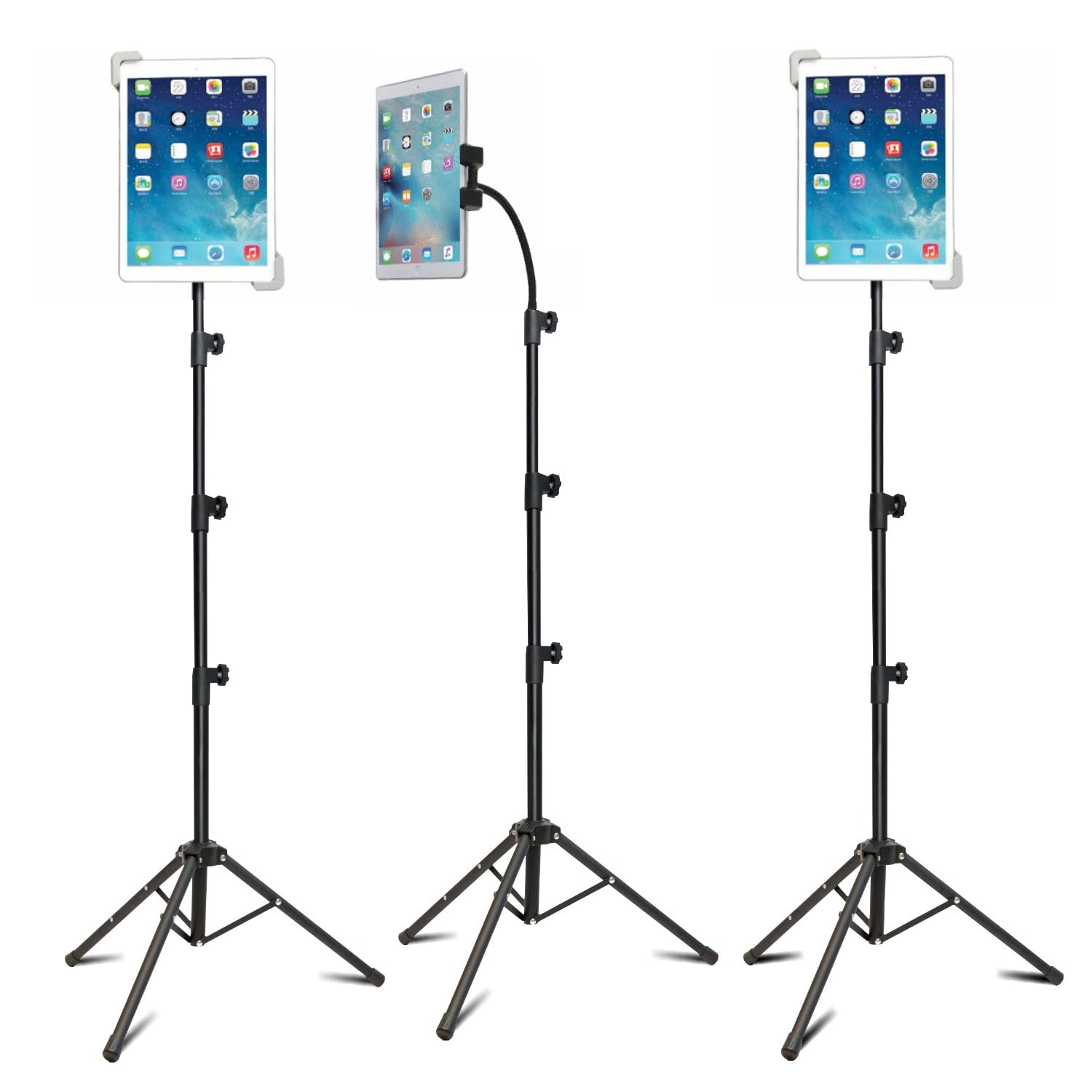 Ibiza - Pacchetto Karaoke Altoparlante portatile USB Bluetooth Ibiza PORT12VHF-BT 700W 4 microfoni senza fili - Supporto tablet SMM20 - Serata Sono