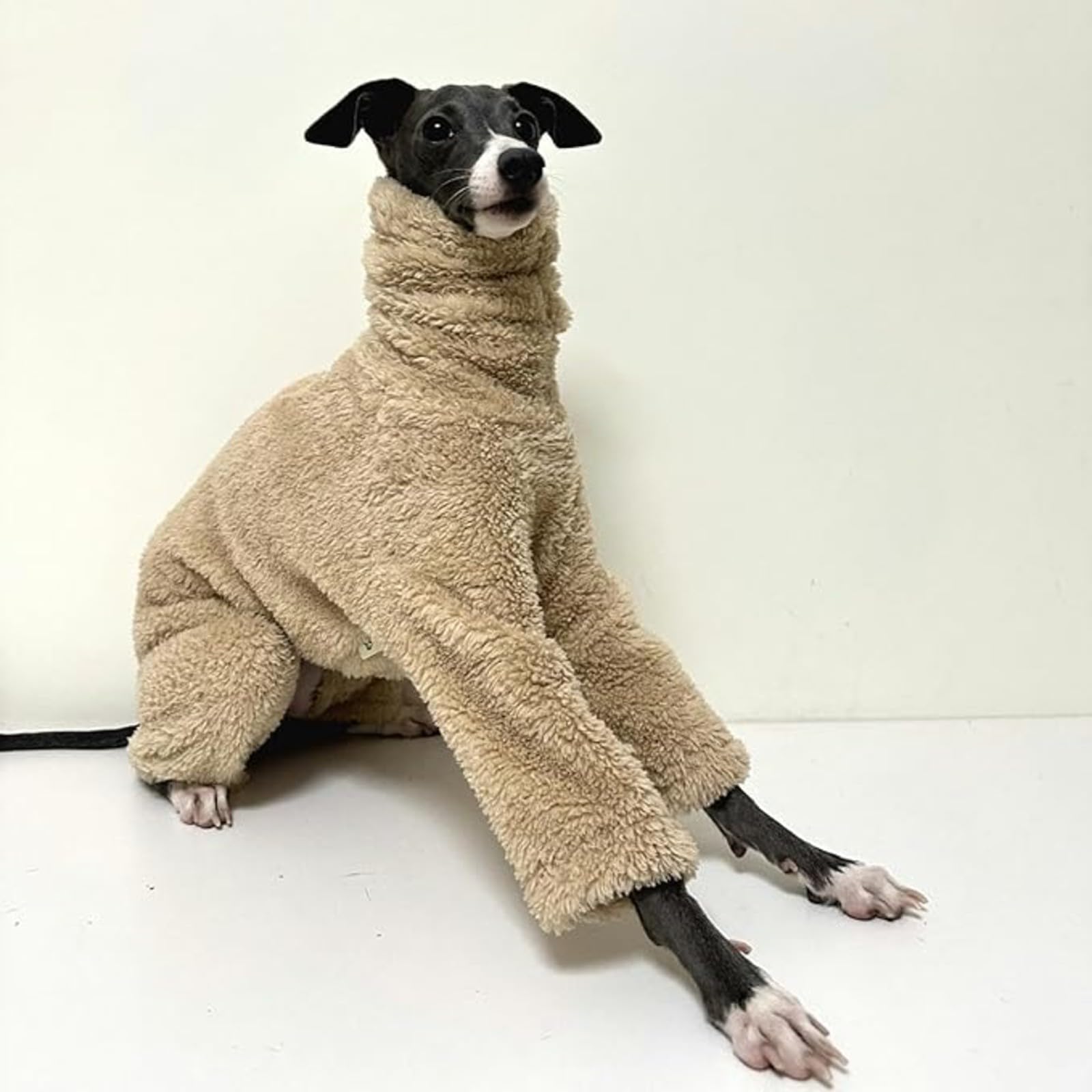 Fleece-Overall für Hunde - Ganzkörpermantel mit Beinen, Weicher Warmer Schlafanzug, Winterkleidung für Italienische Windhunde, Kleine, Mittelgroße und Große Hunde