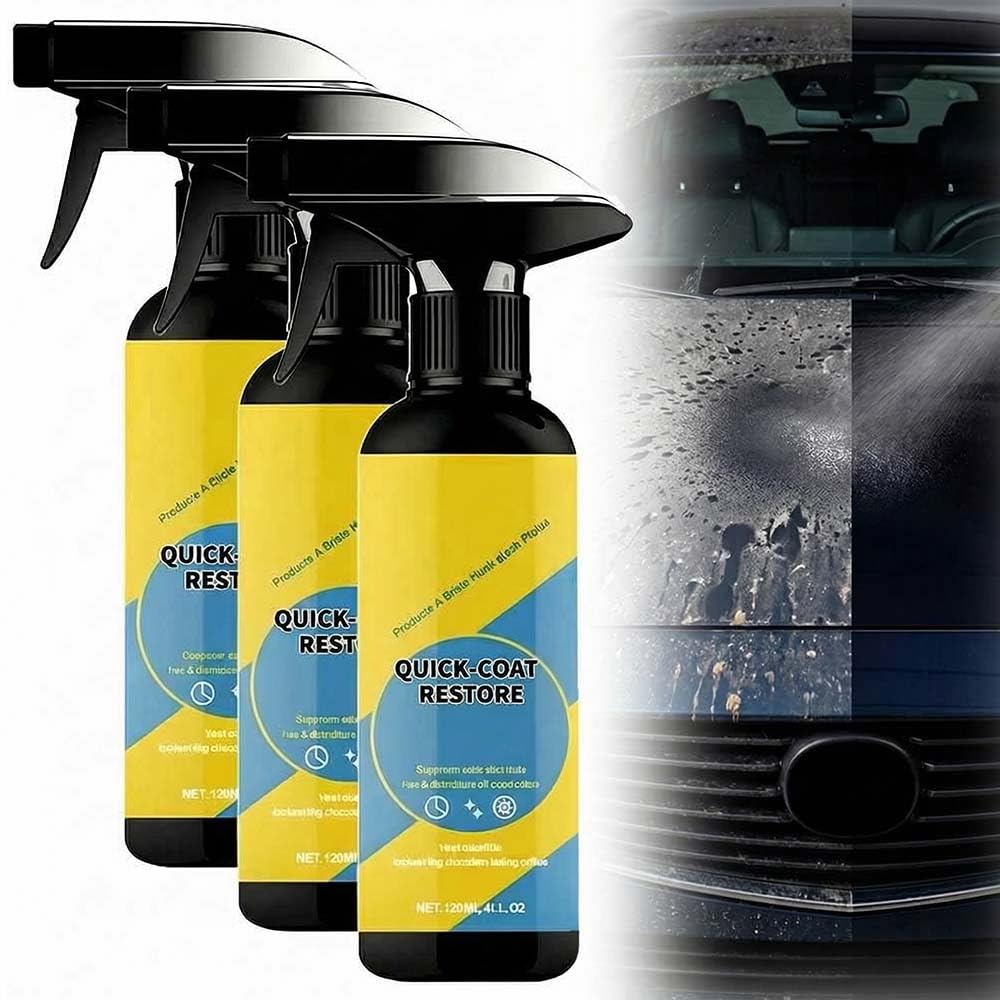 Nano Quick Coat Restore, 2026 Advanced Automobile Quick-Acting Coating Agent, Quick Effect CoatingAgent Spray with Dust Proof and Glazing Effects Long-Lasting Car Showroom Gloss (3 pcs) - 3