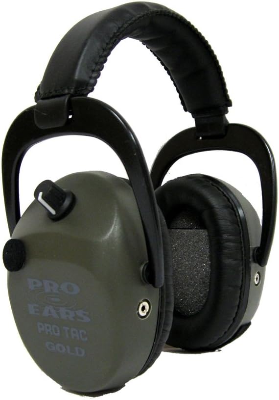 Pro Ears Pro Tac SC ​Gold Ear Muffs, Military Grade Electronic Hearing Protection & Amplification, DLSC Tech, Made in USA