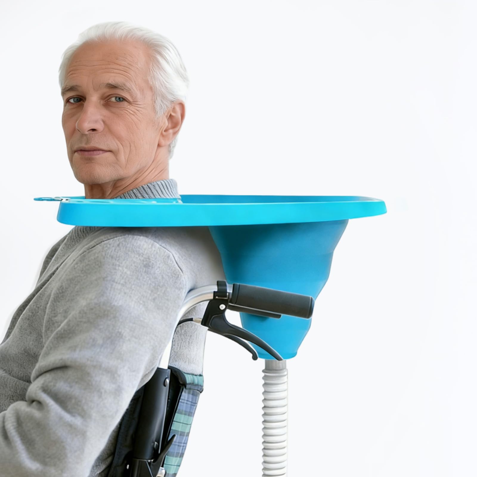 Lavabo per Capelli Pieghevole Portatile per Parrucchieri con Tubo di Drenaggio Retraibile per Anziani, Bambini